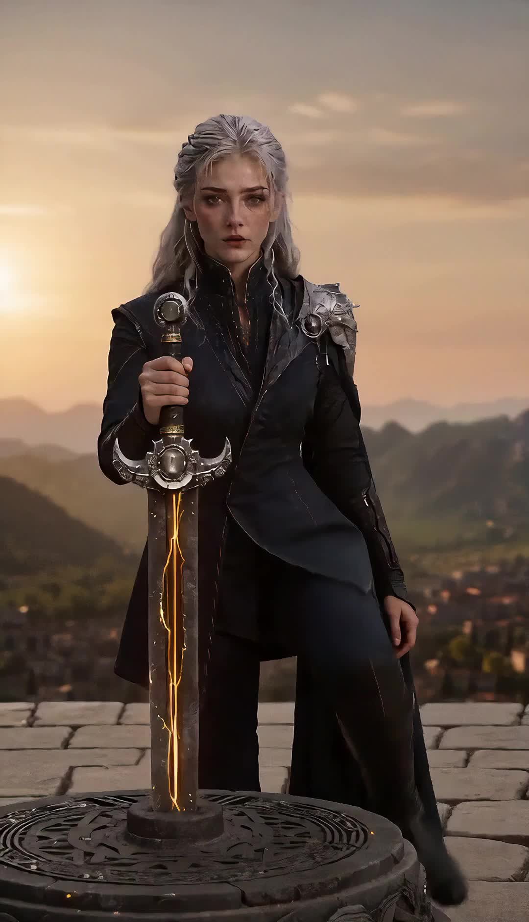 Girl Knight Slaying the Evil Dragon