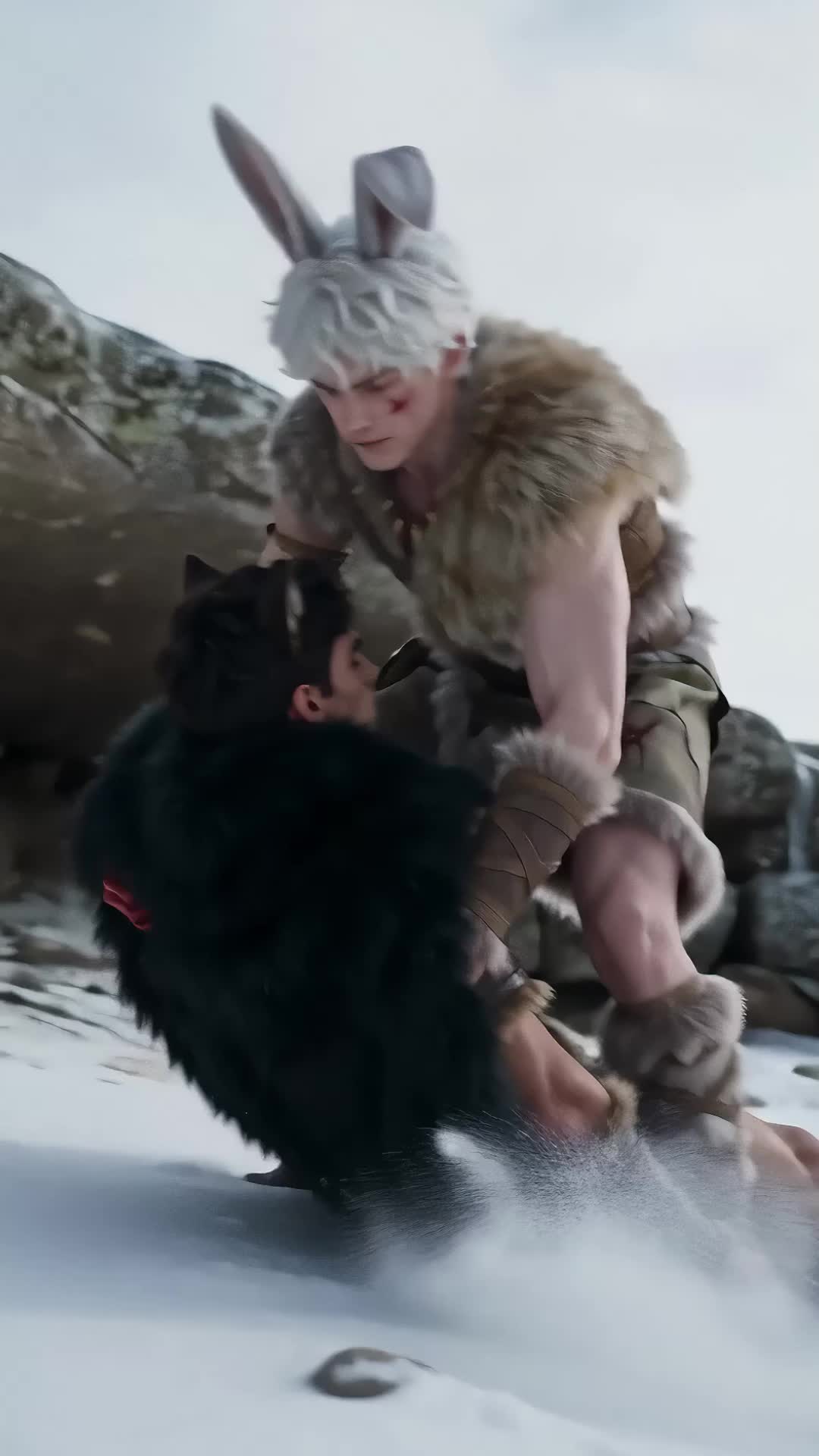 The Wolf Lord's Snow Hare & Two Cubs