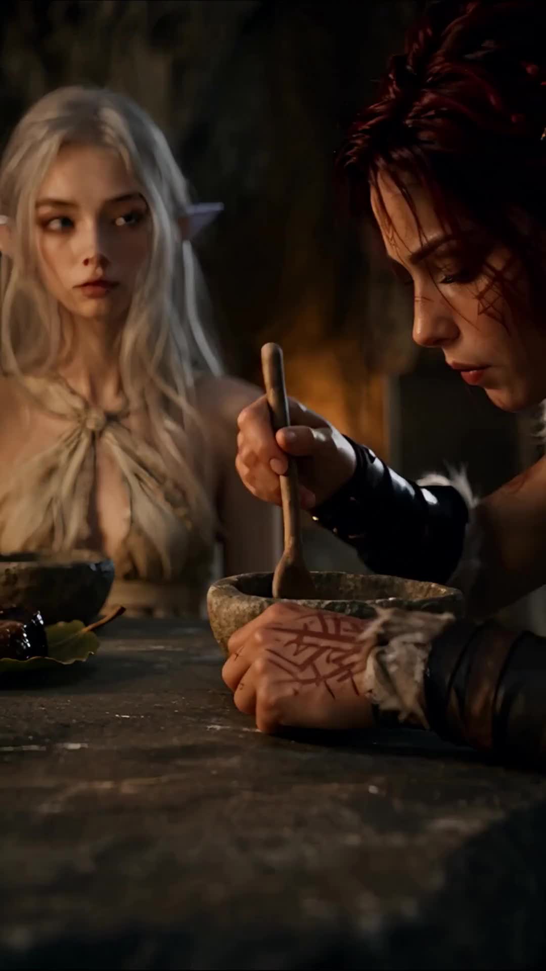 Mi esposa elfa de sangre y nuestra hija de sangre lunar