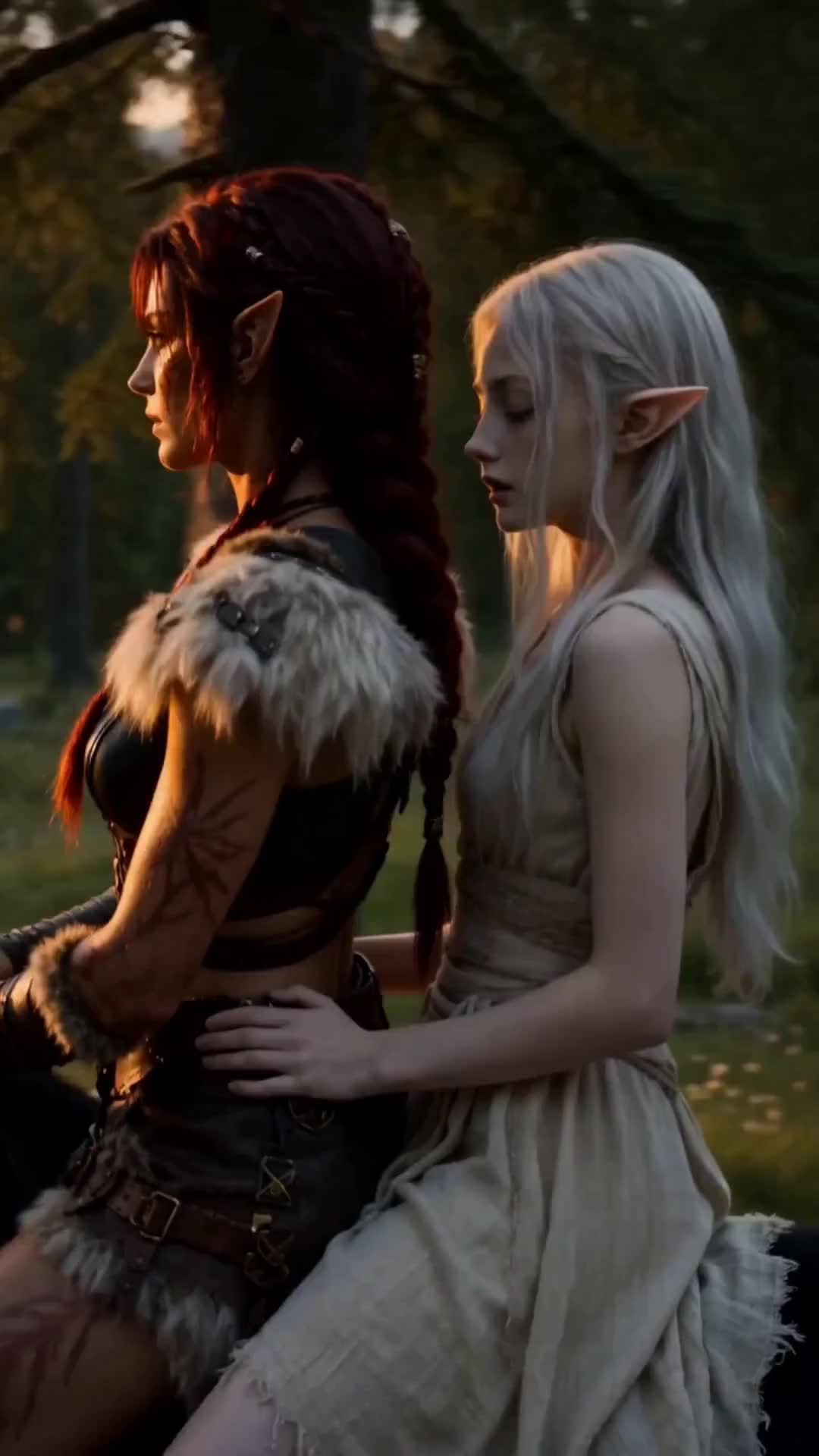 Mi esposa elfa de sangre y nuestra hija de sangre lunar