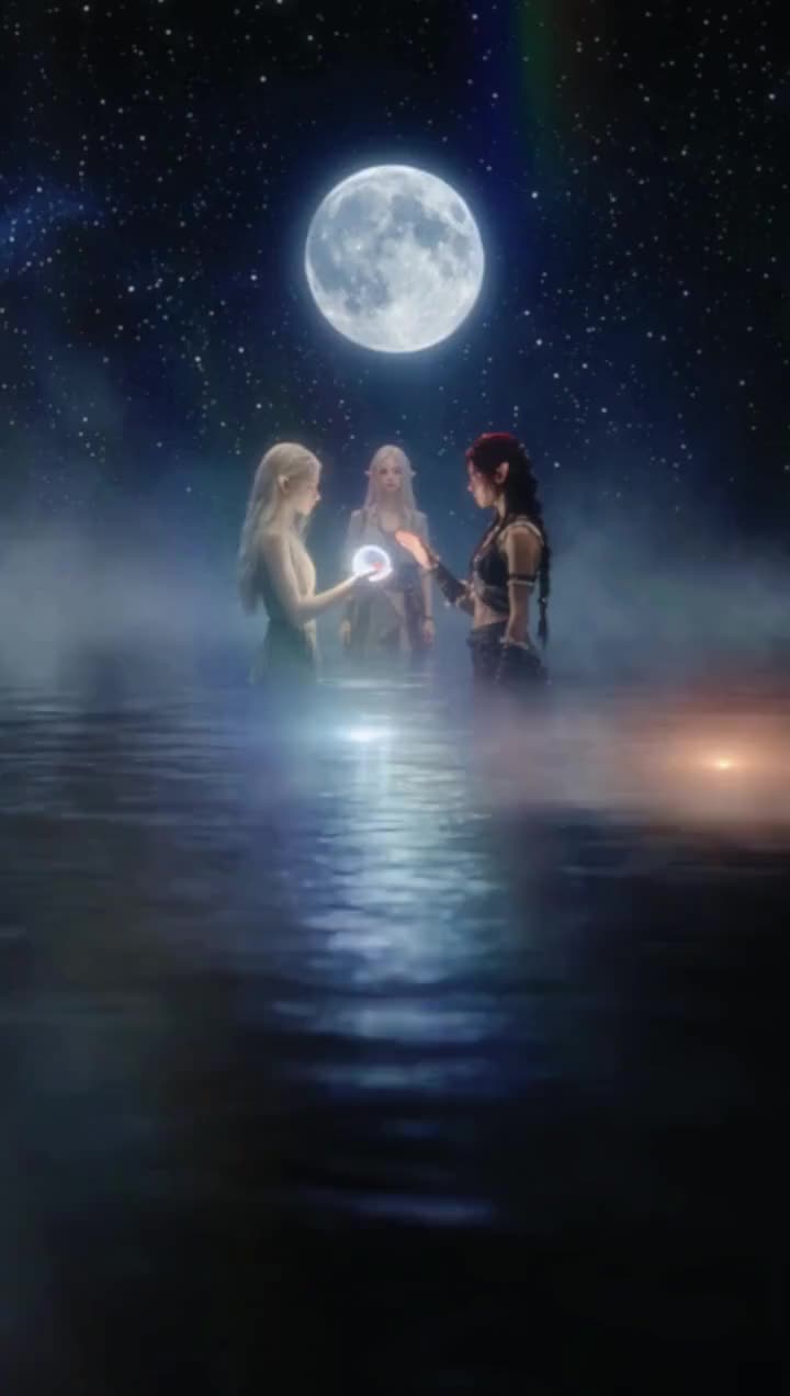 Mi esposa elfa de sangre y nuestra hija de sangre lunar